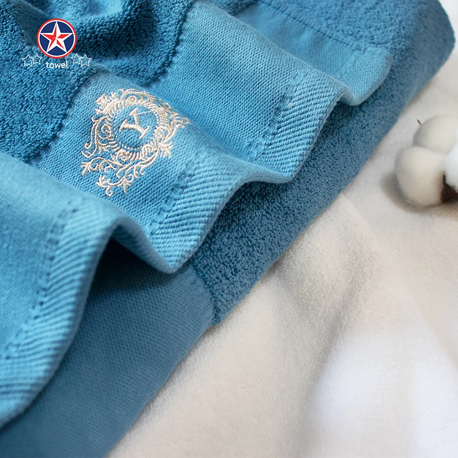 China Factory Wholesale 35*75 cm 70*140 cm custom logo package hand face bath towels sets 100% pure cotton 3 pieces towel set