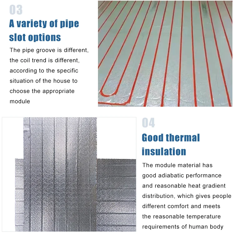Under Wooden/Ceramic Floor Fixed Layer Eps/Xps Hydronic Heating Board Panels Polystyrene Insulation Boards