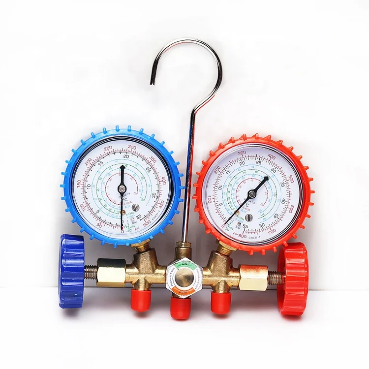 R32 R 134A Refrigeration Pressure Tools Double Manifold Gauge Set For Car Air Conditioning Conditioner