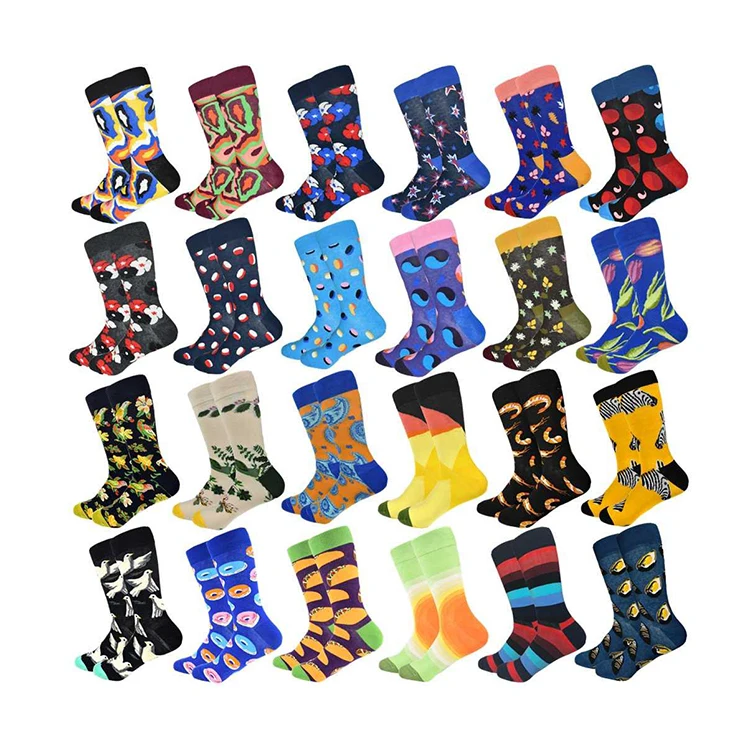 Оптовая продажа забавные сумасшедшие Красочные Функциональные мужские модные хлопковые носки счастливые для