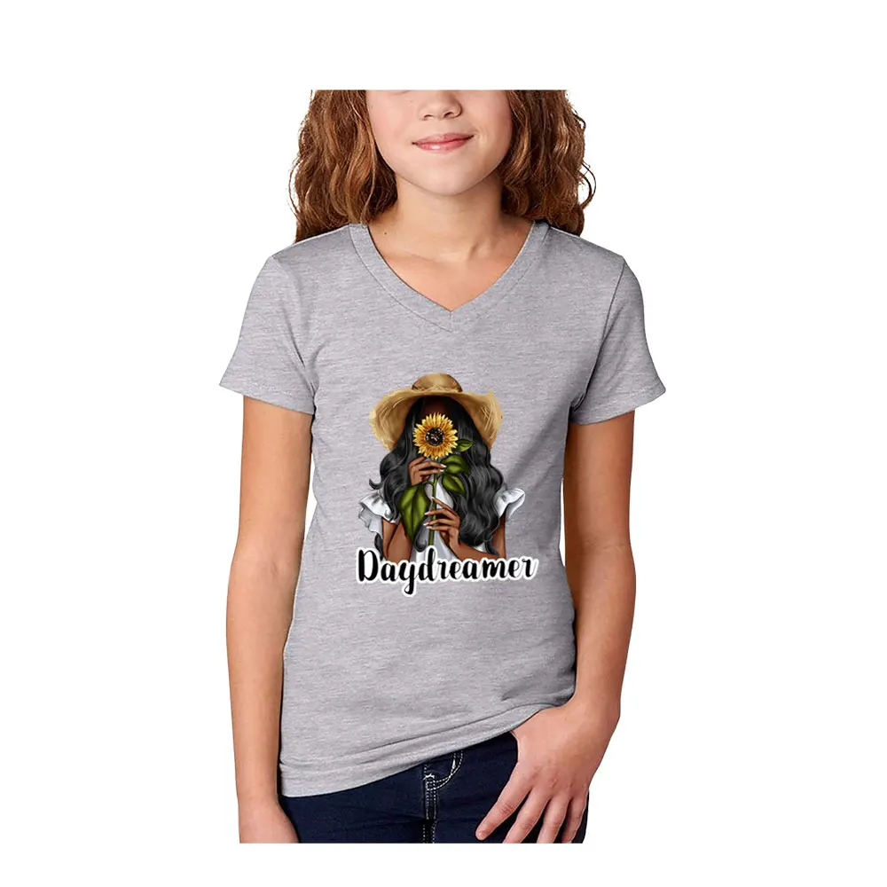 Sunflower Letters Iron On Patches Van Gogh Skull Heat Transfer Stickers Clothes Stripes Women Thermal Stickers T-Shirt Applique