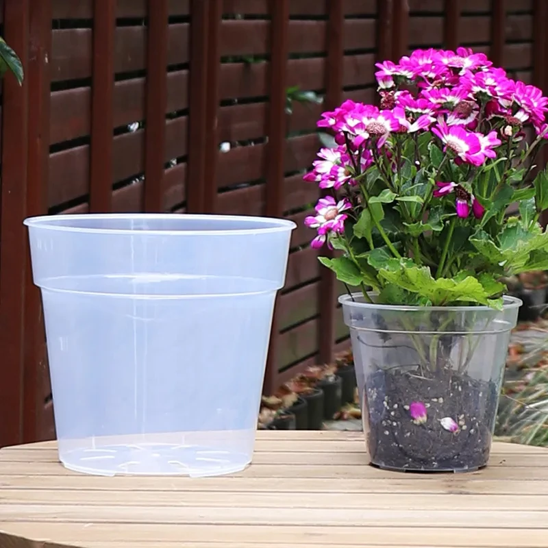 3/4/5/6/7/8/9 Inch Transparent Flower Pot PP Orchid Pots planter clear orchids plastic pot with holes