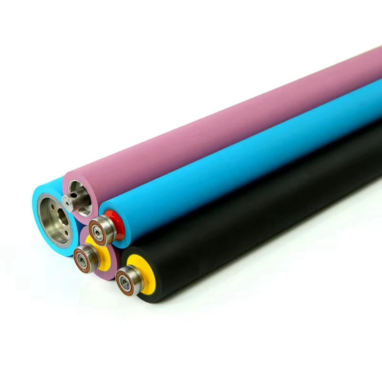 High Quality Durable Using Various Hard Industrial Rubber Rollers With Bearing