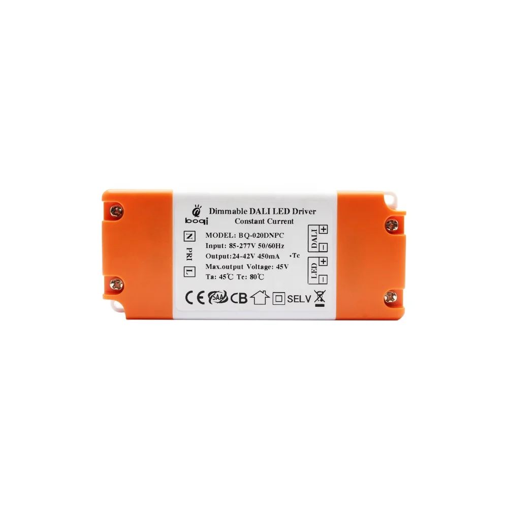 Fast delivery Constant current 450mA DALI dimmable 20w 15w led driver EU standard