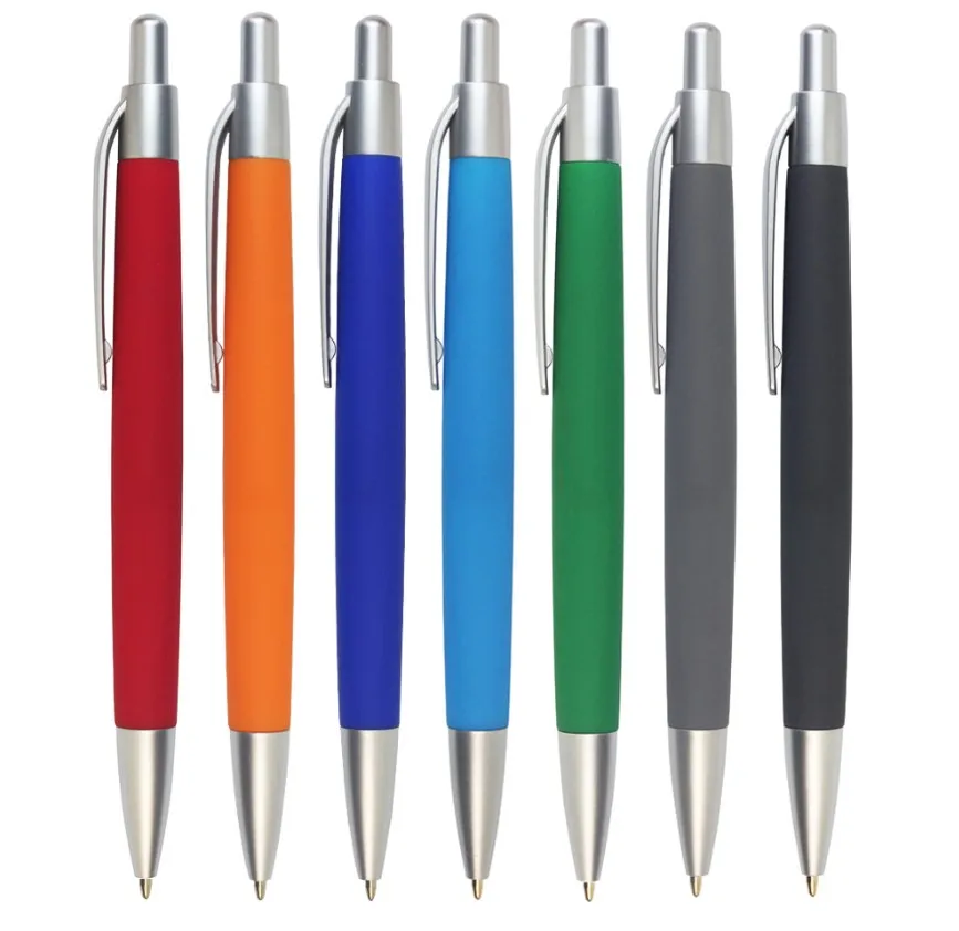 plastic promotional fat hotel  rubber black pen ball point pen soft  pen with customer logo