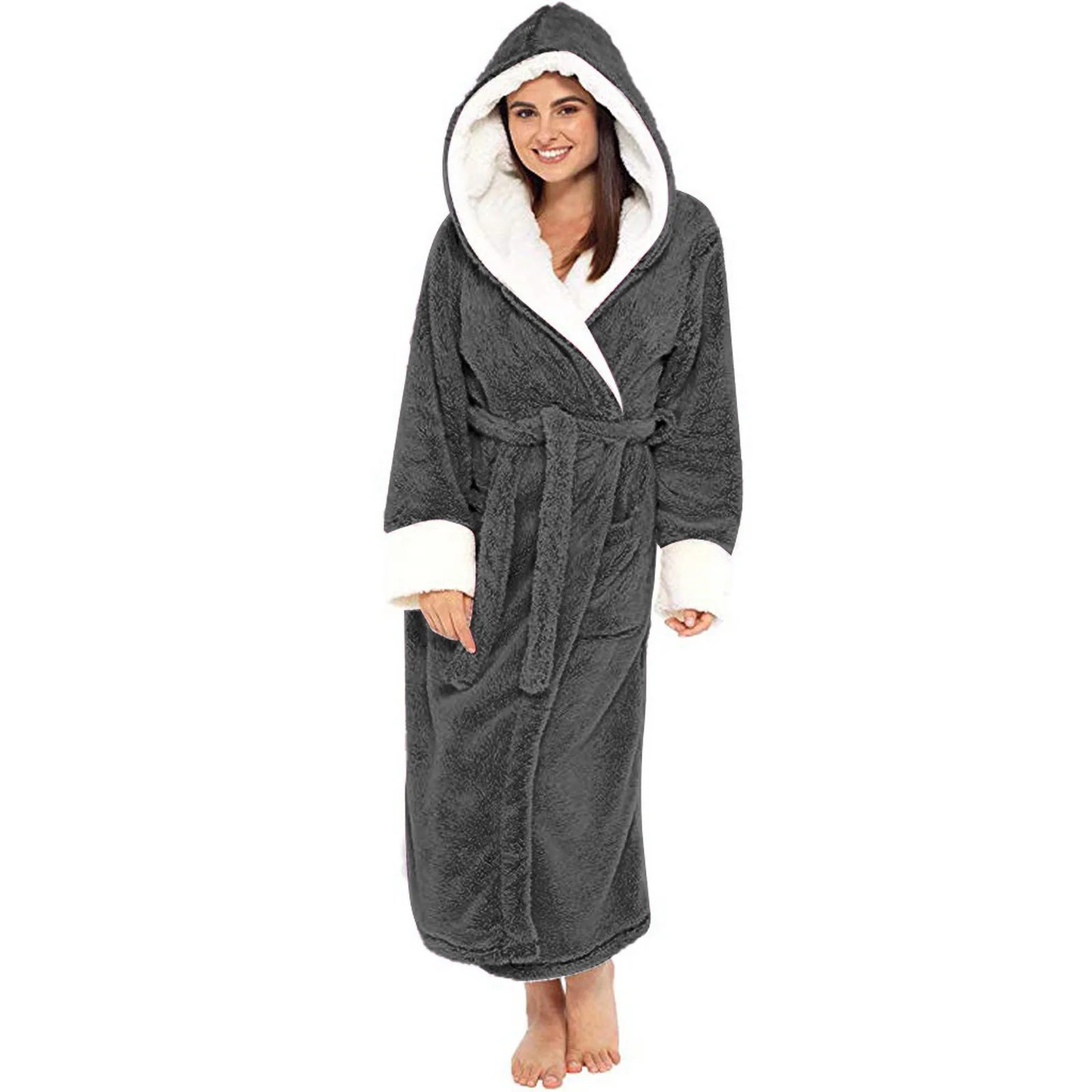 Women Bathrobe Lingerie Nightgown Thick Warm Robe Winter plus size women night dress Pajamas Flannel Bath Robe Sleepwear