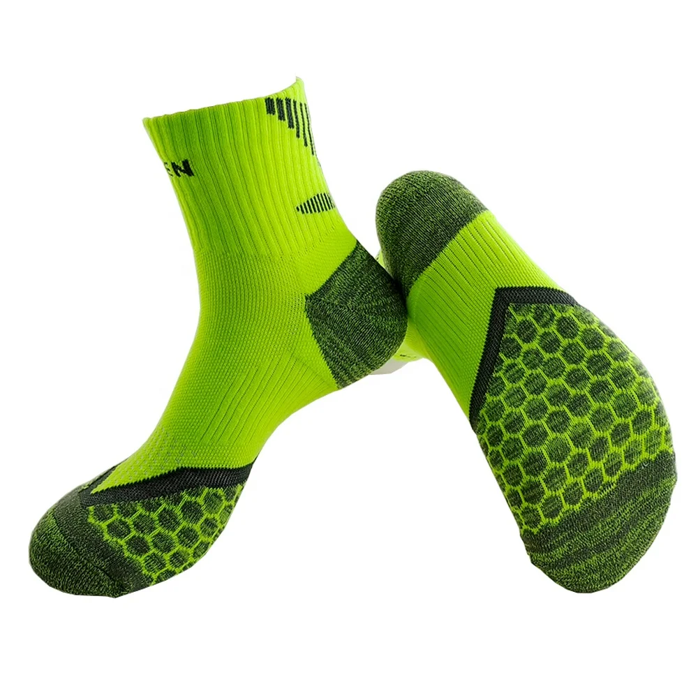 New Product Green 100 Cotton Sublimation Sports Socks Men Brand