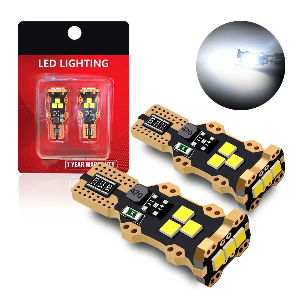 Canbus 3030SMD T15 inteior led light bulbs W16W 921 912 brake led light Red tail led bulbs reverse light for cars