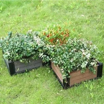 Factory Price Plastic Wood Flower Box Landscape Garden Decoration diy planter for outdoor