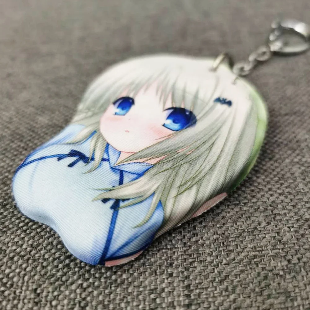 Custom 3D Silicone Gel Tiny Small Cute Mini Anime Breast Oppai Mousepad Keychain for Promotion