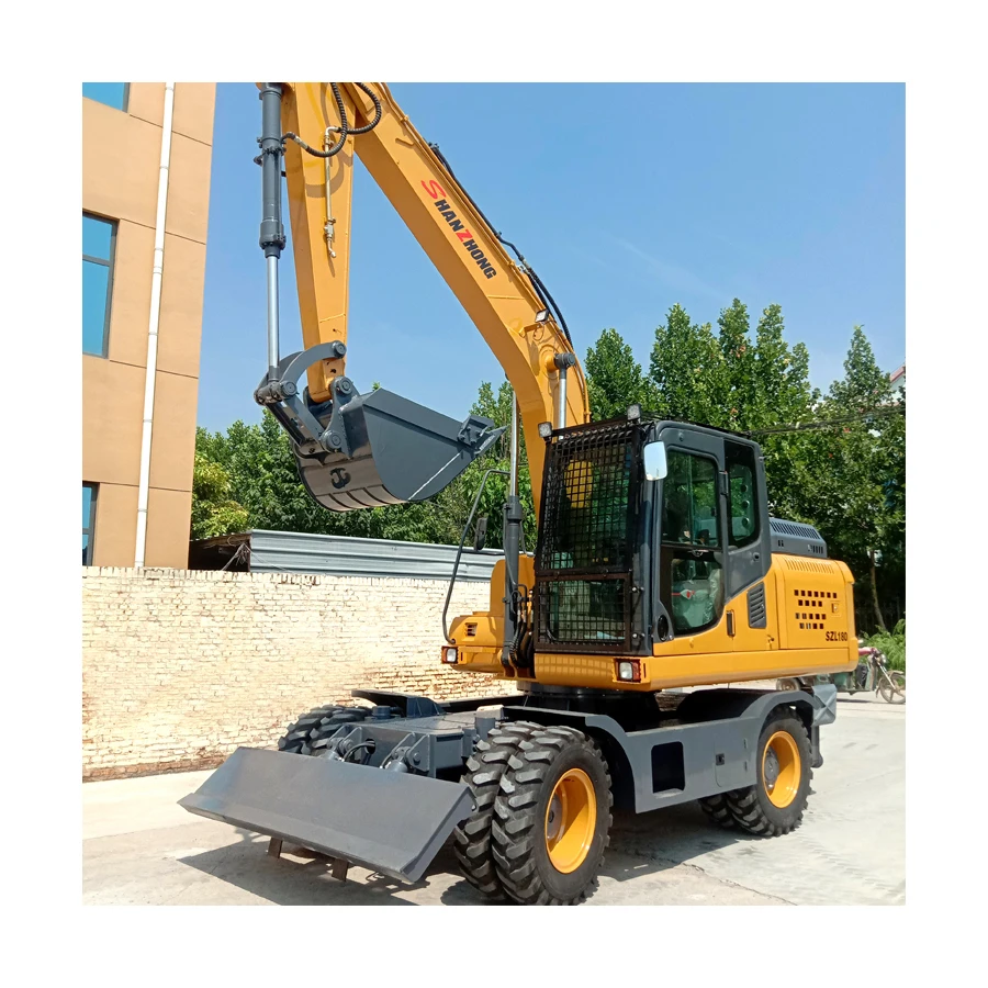Factory sale brand new 17tons digging machine chinese Shanzhong SZL180 backhoe wheel excavators for sale