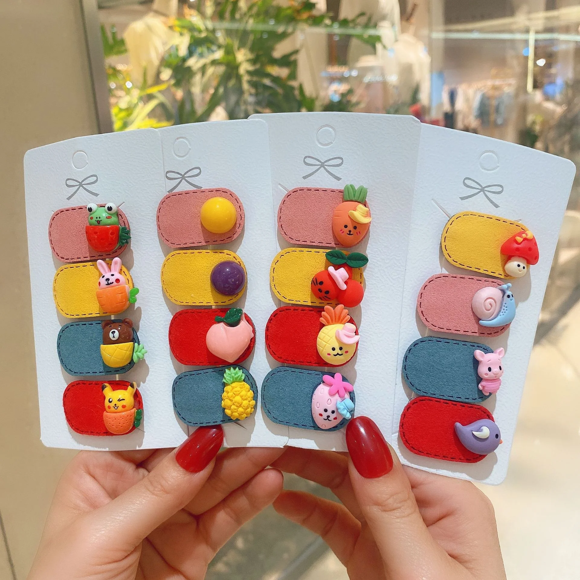 Girls Children Cute Set Shiny Candy Leather Baby Kids Tictac Hairclips Matte Suede Tic Tac Hair Clips Snap Clips For Hair