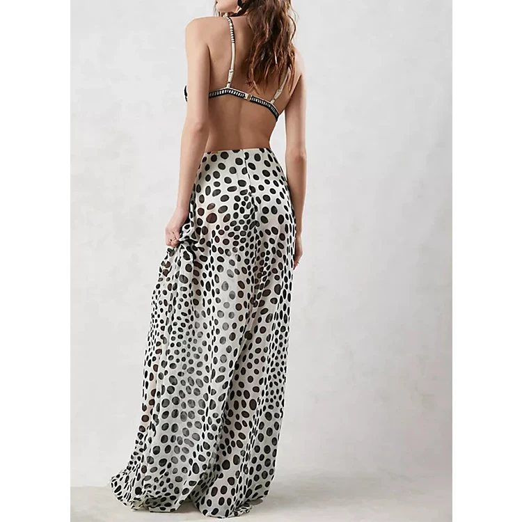 Юбка длинная летняя в повседневном стиле, юбка-труба из 85 полиэфирного волокна и 15 спандексов с открытой спиной и подтяжками