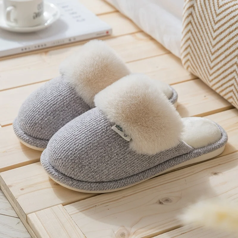 Classic design wholesale faux cony hair fleece indoor slippers for women girls