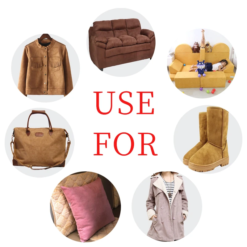 Wholesale High Quality Gold Stamping Brown 4 Way Stretch Custom Printed 100 Polyester Suede Knitted Fabric For Coat