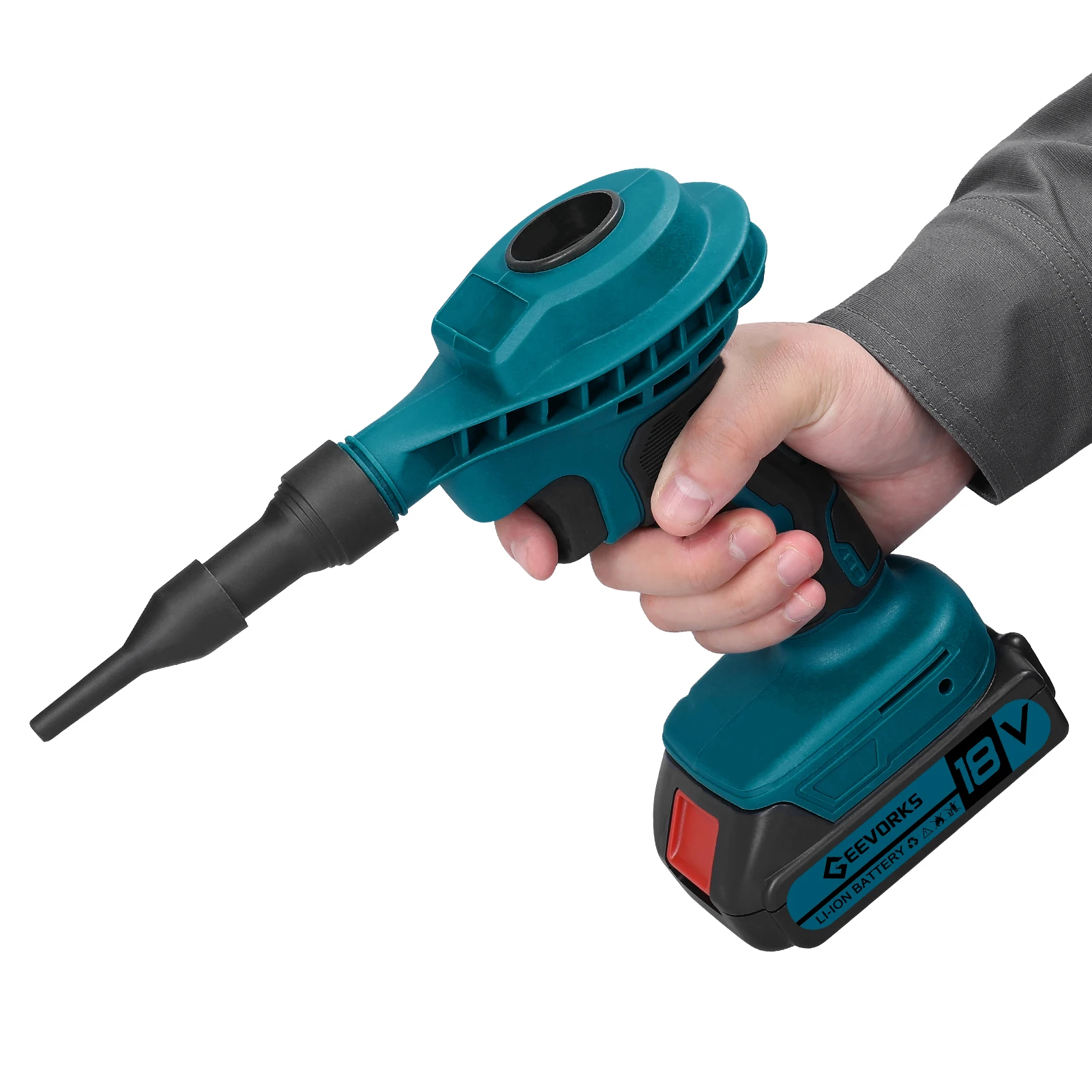 18V High-Power Brushed Motor Electric Blower Strong Wind Air Blower Dust Removal Fan  Home Courtyard Snow Cleaner Power Tool