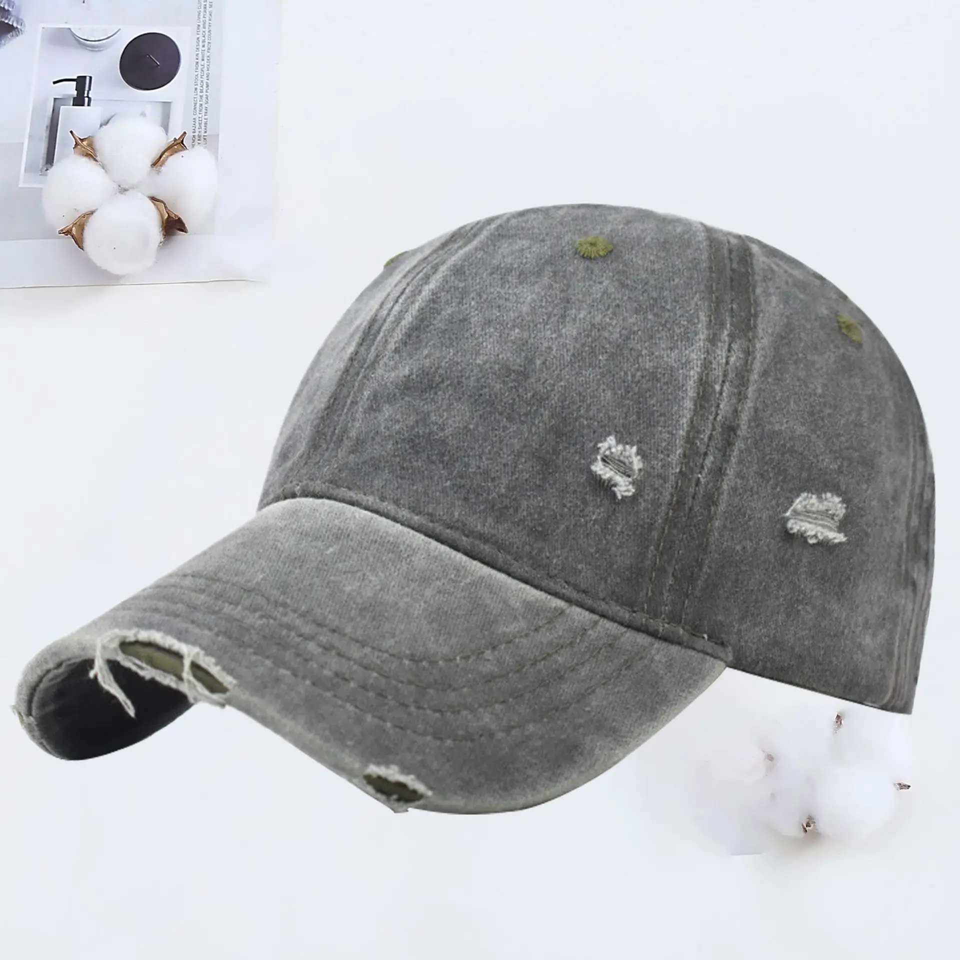 Custom Logo Vintage Washed Distressed Soft Cotton Dad Hat Adjustable Unisex Headwear Baseball Caps