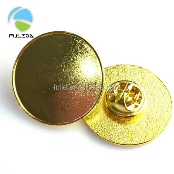Custom shape and size round metal blank lapel pin