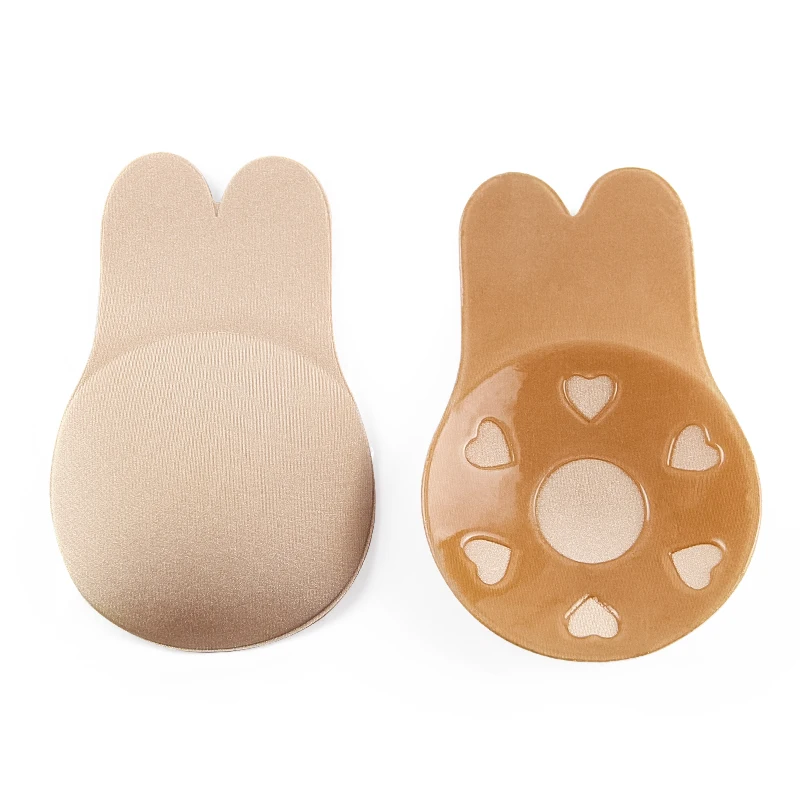 Sticky Bra Invisible  Silicone Strapless breast lift Pasties adhesive Rabbit Ear Nipple Covers