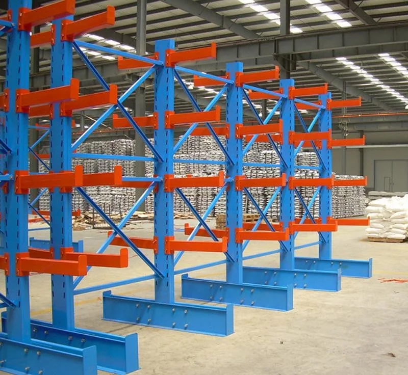 Corrosion Protection Metal Warehouse Storage Pipe Rack System Cantilever Shelf