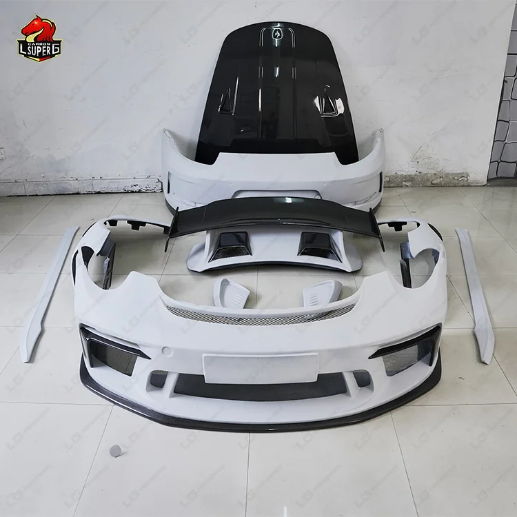 Hlaf Carbon Fiber bodykit for Porsche 911 991.2 Upgrade to GT3 RS style front rear Bumpers Fender Engine Hood Spoiler Body kits