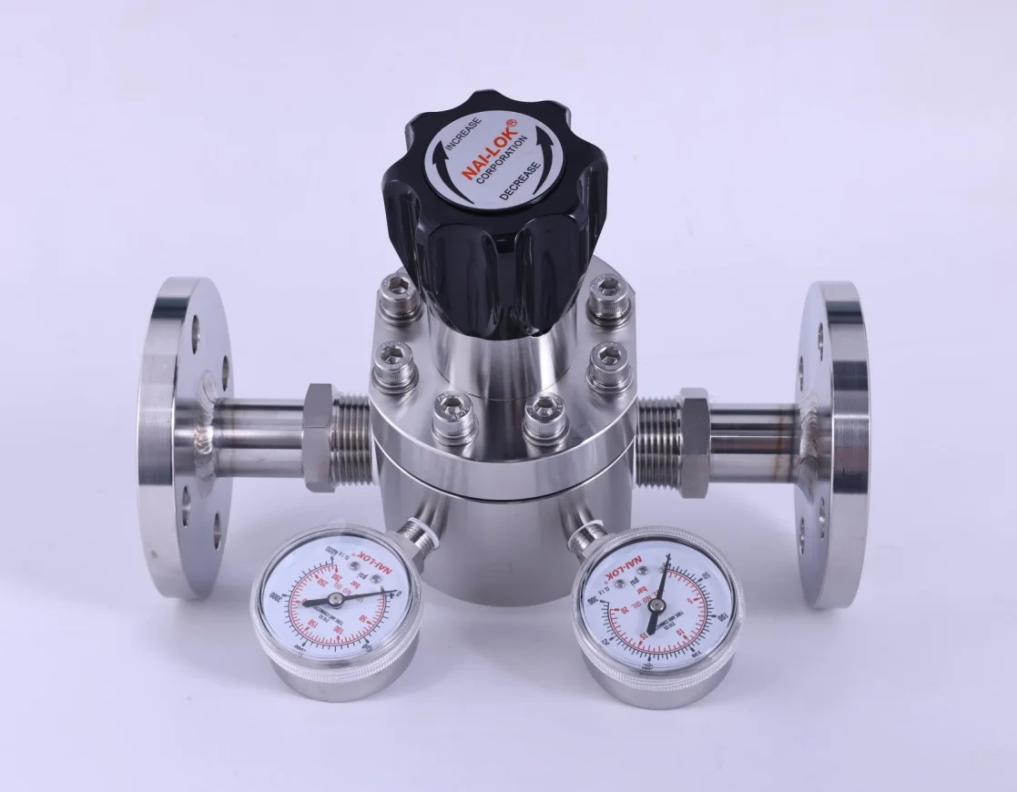 NAI-LOK chrome plated brass 3000psi inlet High flow flanged connection CNG regulator air pressure regulator