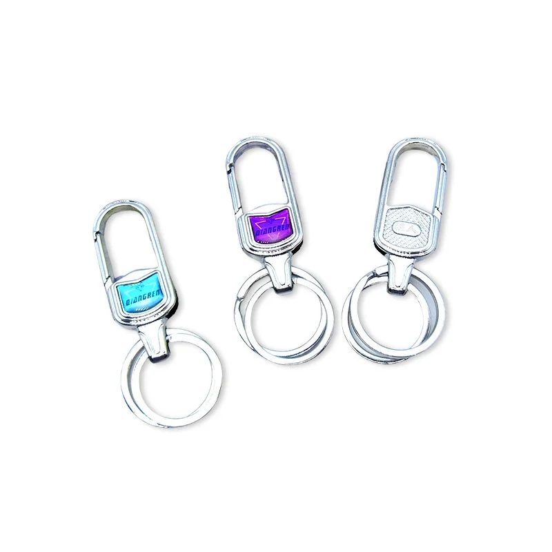 Jinda Hardware Keychain Metal Accessories Custom Key Double ring Hanging ring keychain wholesale