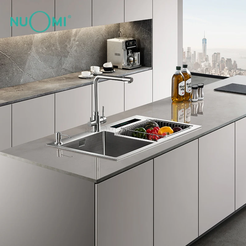 
NUOMI 304 Undermount Double Bowl Kitchen Stainless Steel Intelligent Sink 