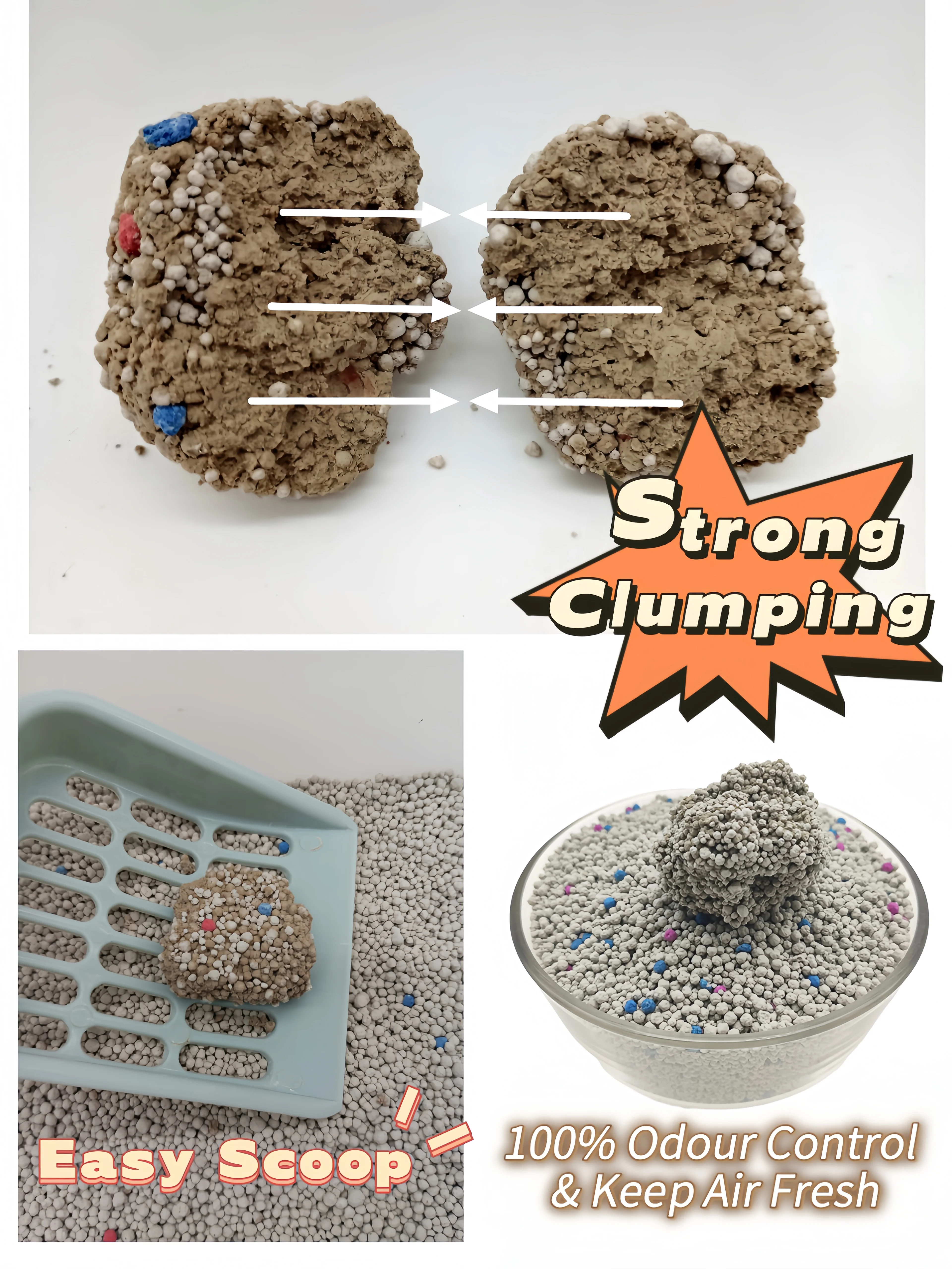 Cat Accessories manufacturer OEM 10L Cat Litter Quickly Clumping Odor Control Bentonite Cat Litter For Pets