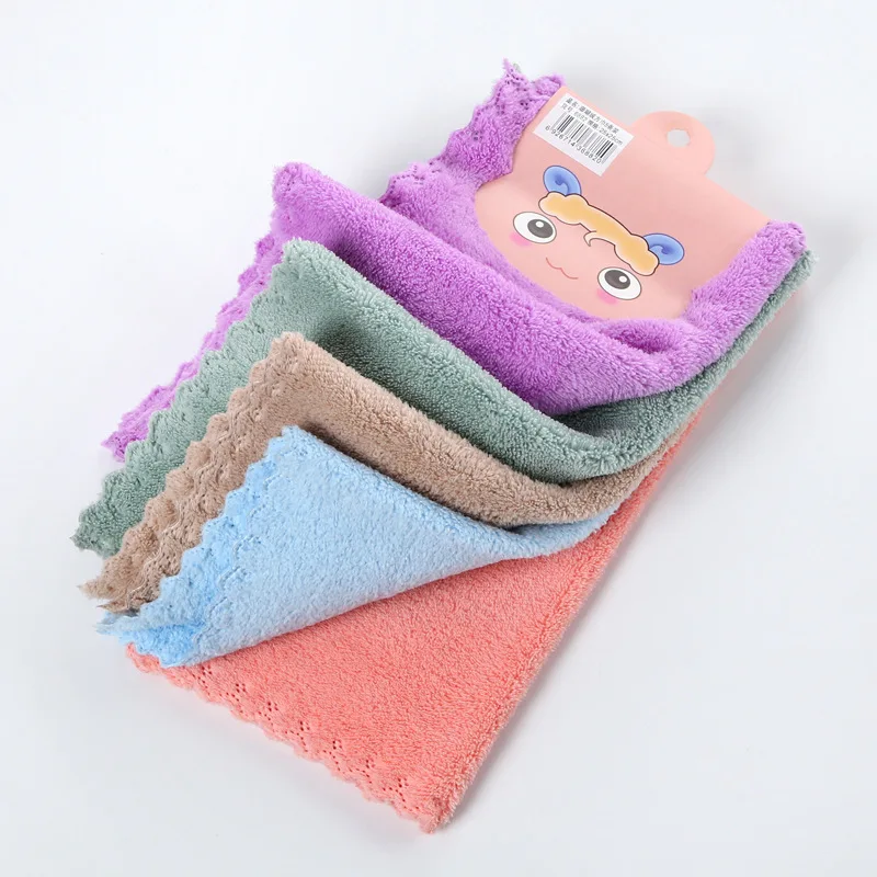 customized edgeless microfiber small coral fleece skin-friendly kids baby hand kids child face mini towel