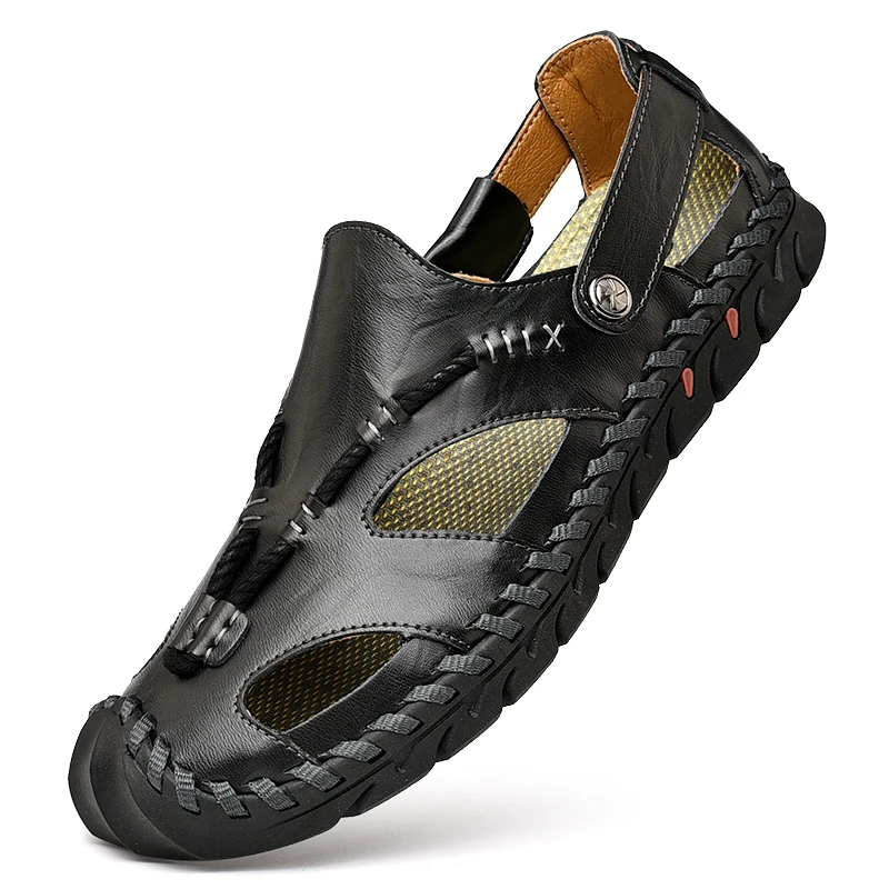 
Fashion Mens Footwear Sandals Casual Men Genuine Leather Sandals For Man 