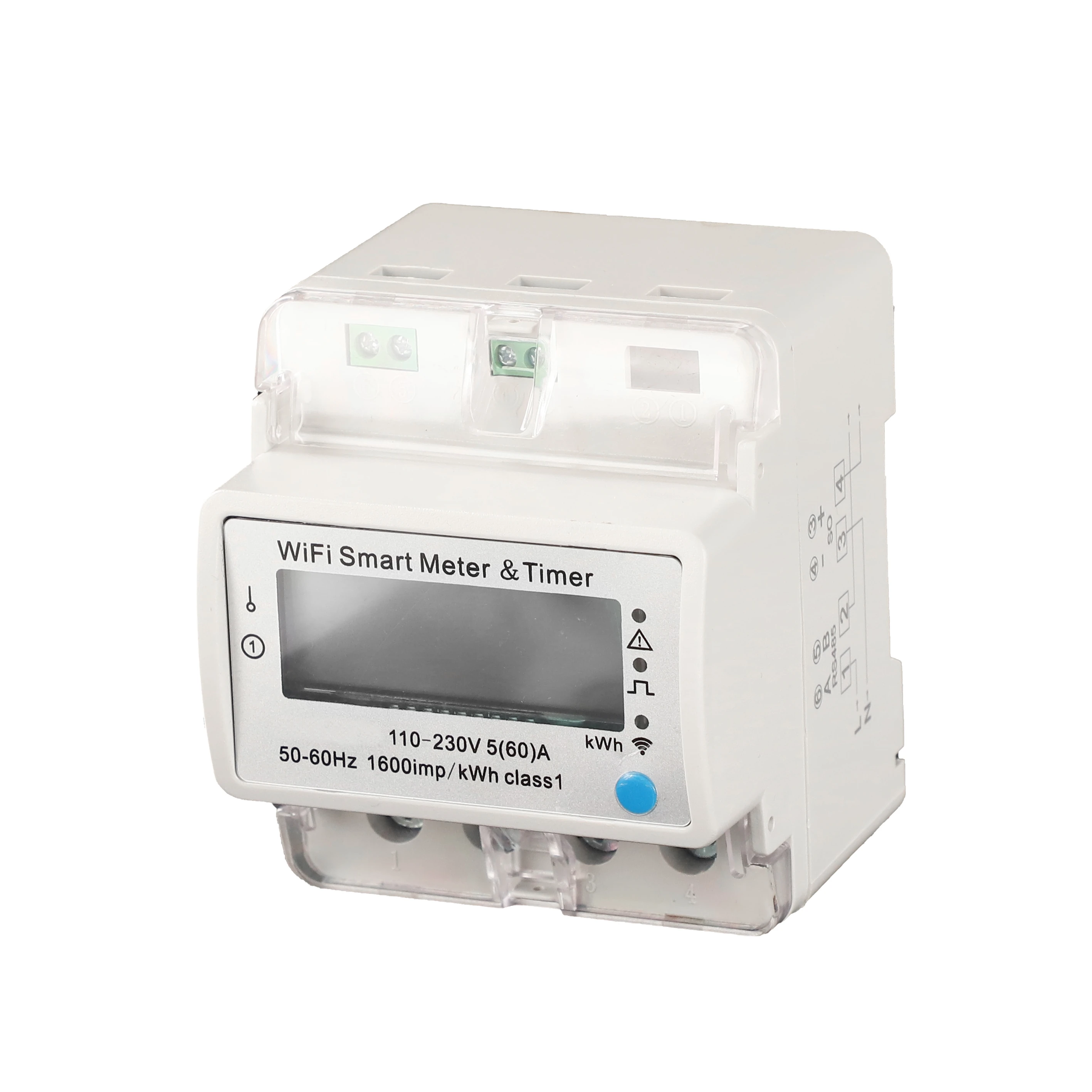 Single Phase Din Rail Wireless Smart WIFI Energy Meter Digital Electricity Meter TImer