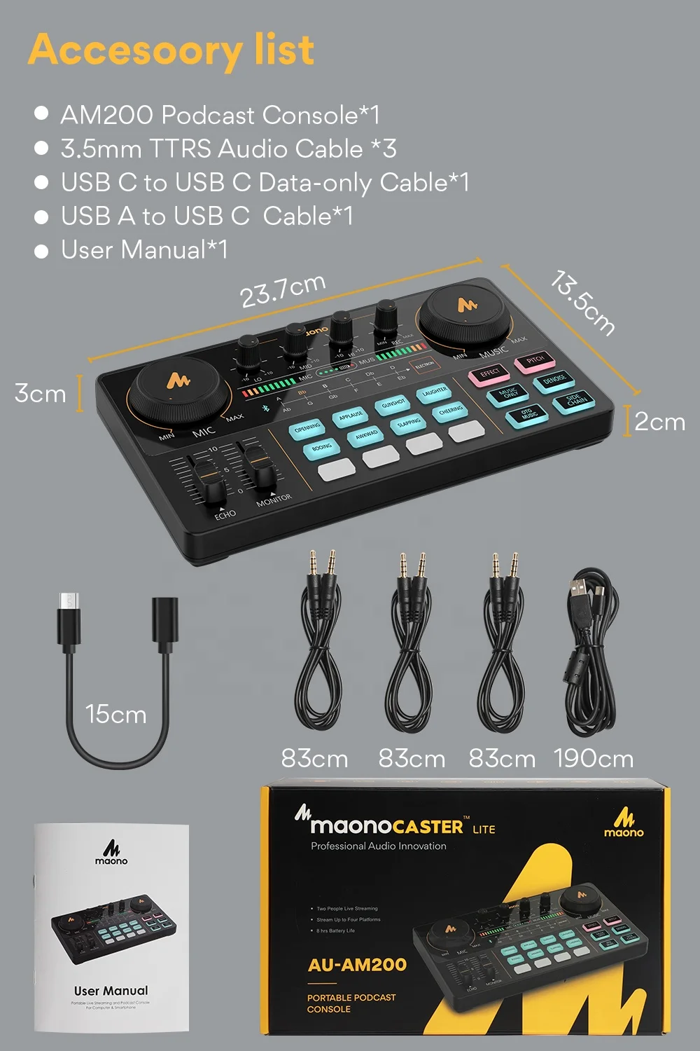 MAONOCASTER Audio Interface Recording Studio Sound Card Audio Interface Multi-Channel Mixing Streaming Sound Card