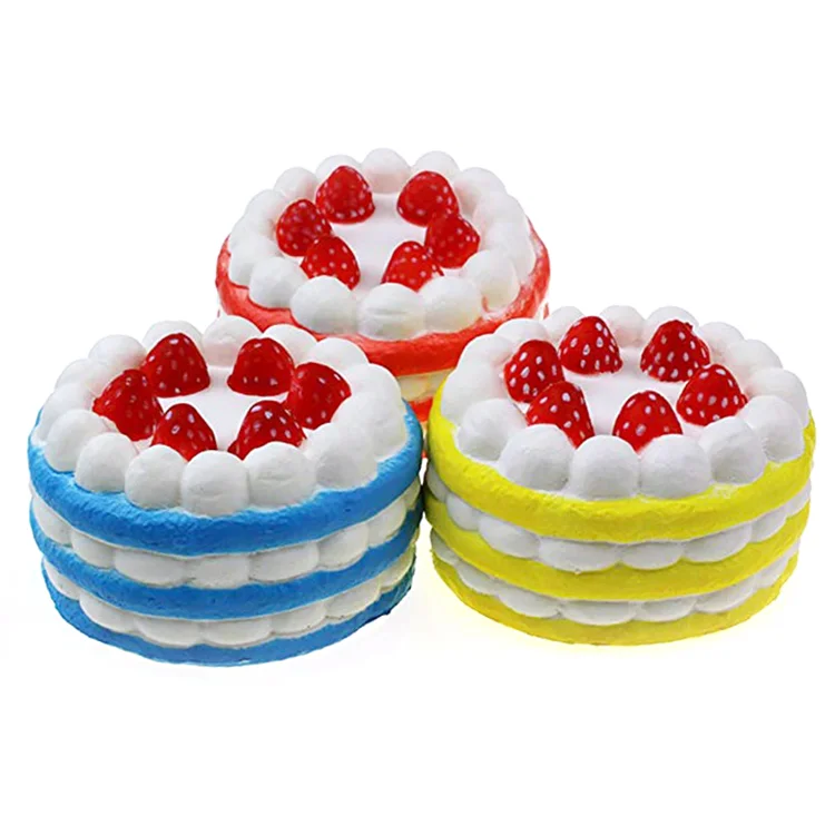 Unionpromo Slow Rising Strawberry Cake Toy PU Cream Cake cake shape Stress Relief toy