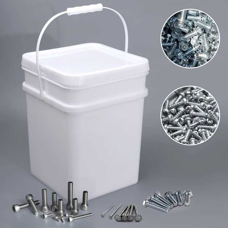 Manufactures Bucket Plastic With Lid Empty Square Hardware Parts Storage Container