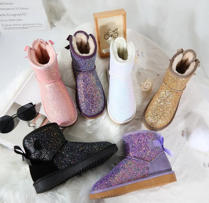 New Style Magic Color Trade Grit For Women and kids Snow Boots Non-slip Warm And Cold-proof