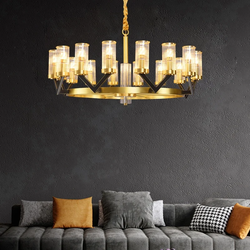
China factory Hot Sale E14 Pendant Lamp Glass Cover Chandelier Light Brass Pendant Light 