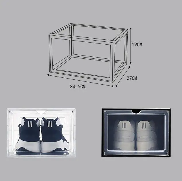 Drop Front Shoe Box Clear Sneaker Shoe Storage Box