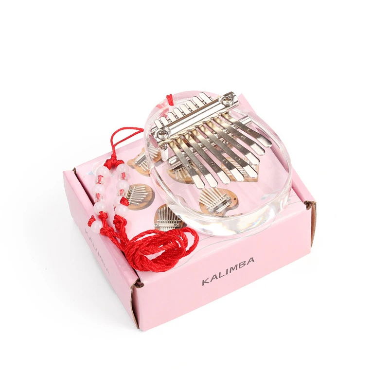 Acrylic Transparent Finger Thumb Piano 8 Key Mini Kalimba for Beginners Kids