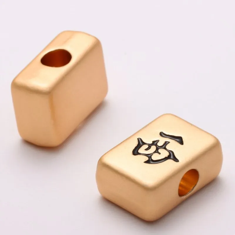ancient gold Chinese mahjong diy loose beads southeast and northwest China hair white bead  for bracelet necklace accessories