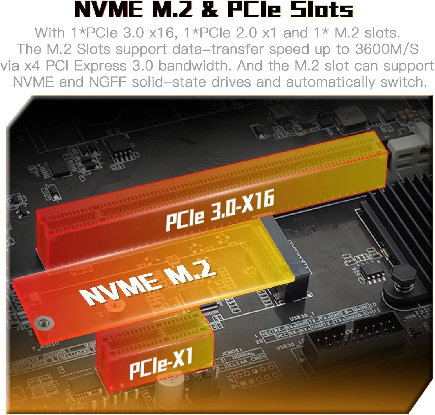 AM4 Motherboard AMD Ryzen Gaming Motherboard Dual Channel DDR4 Max 64GB NVME/NGFF M.2 PCIe 3.0 SATA 3.0 USB 3.0 Gigabit Ethernet