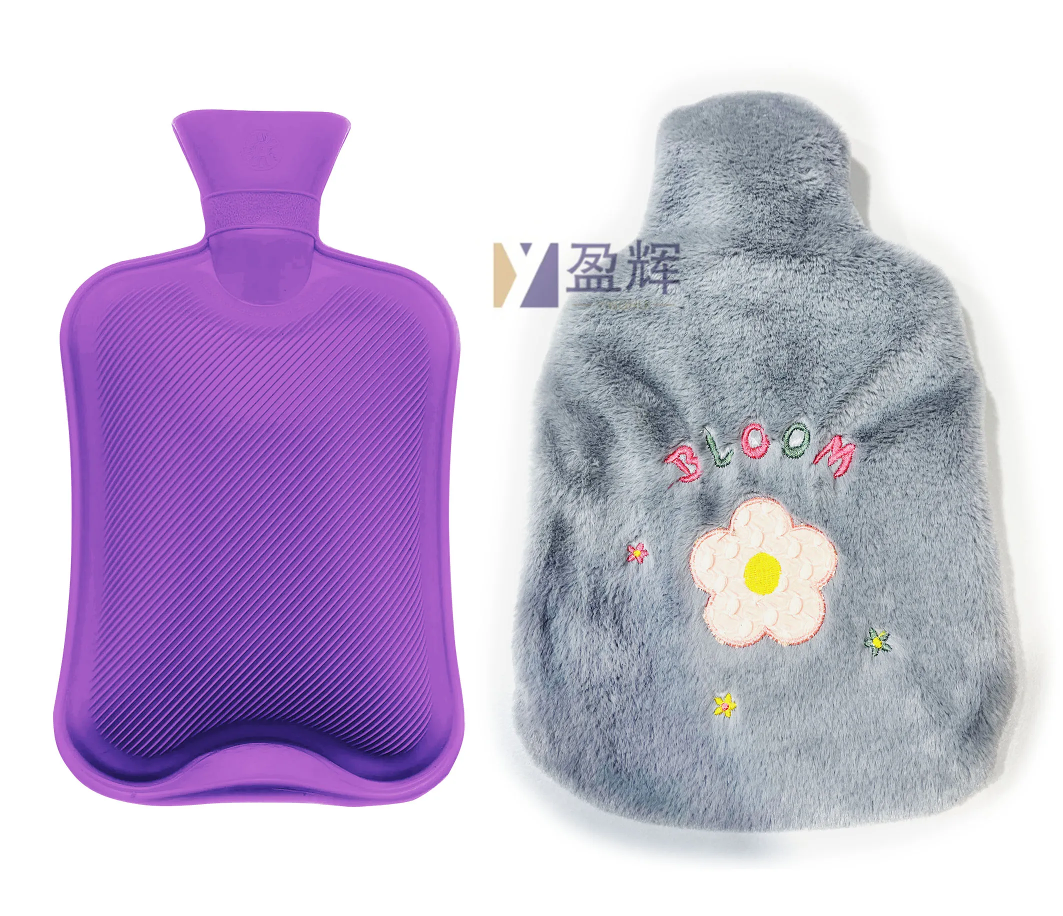 Wholesale Rubber Warm Water-filling Hot Water Bottle 2000ml Hot-Water Bag with Soft plush Cover