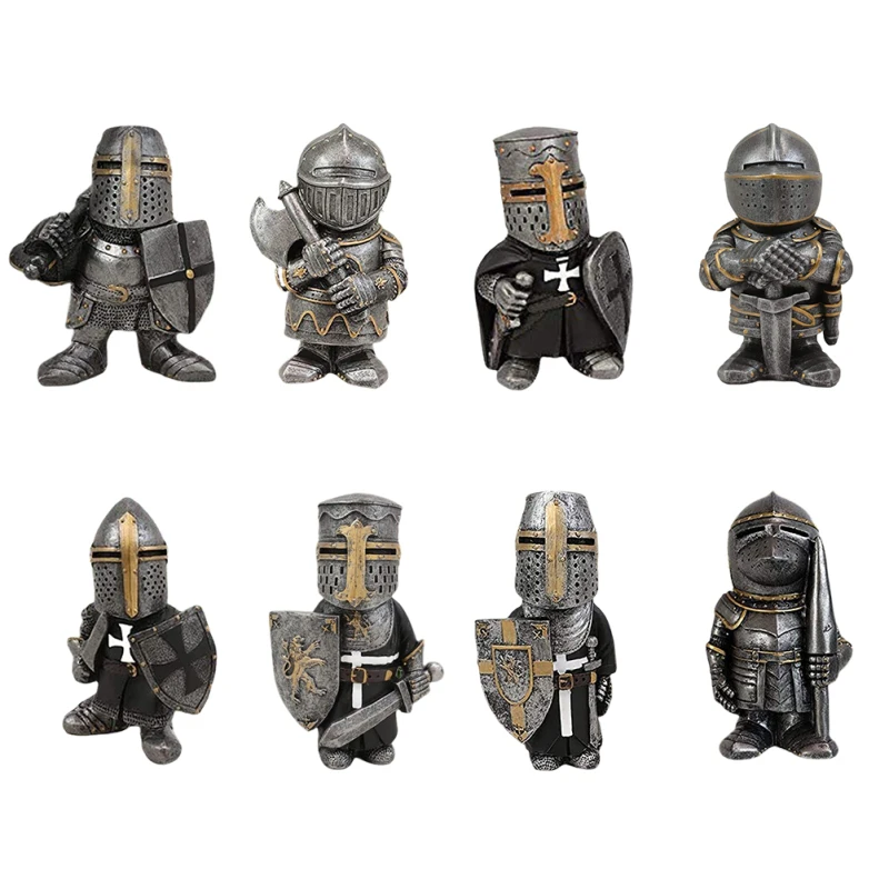 
Drop Shipping Guard Knights Minifigure Soldier Figure Figurines Armor Garden Statue Dwarf 