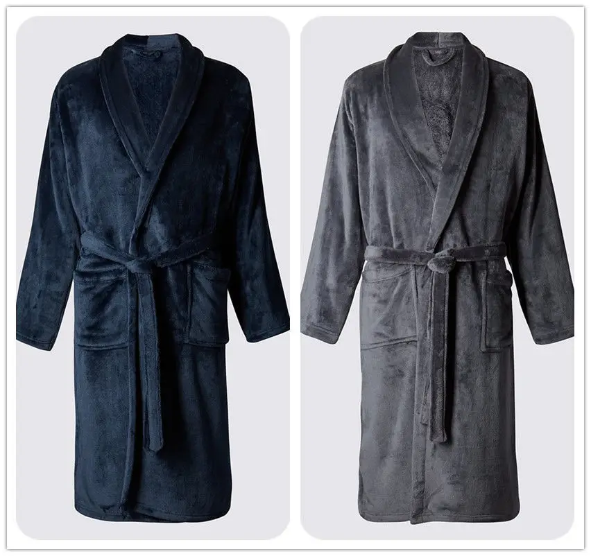 Women Full Length Shawl Collar Microfiber Bathrobe Soft Fleece SPA Robe for Winter