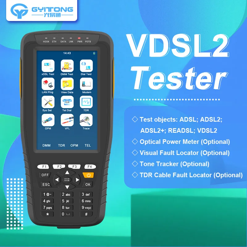 All-in-one Unit Data memory function TM600 VDSL2/OPM/ VFL/TDR Function/Tone Tracker TM600 ADSL VDSL2 Tester