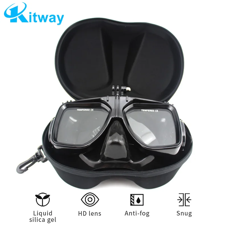 diving Masks Anti Fog Anti Leak Soft Silicone Diving Equipment Free diving swimming action camera mount snorkeling