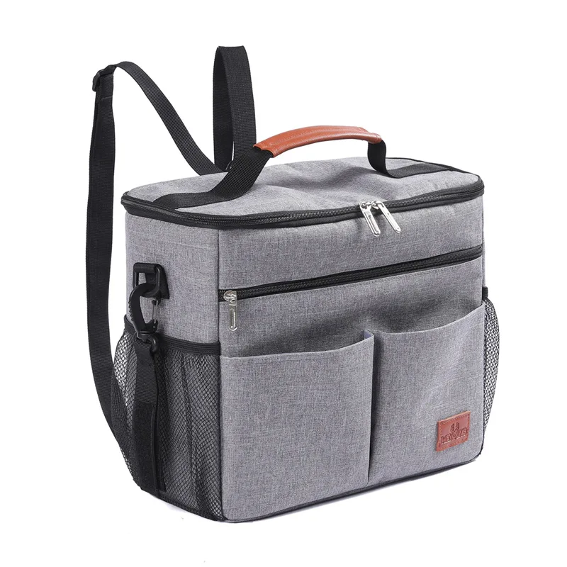 New Large Capacity Gray Oxford Cloth Stroller Organizer With Cup Holders Baby Stroller Organizer Bag Backpack