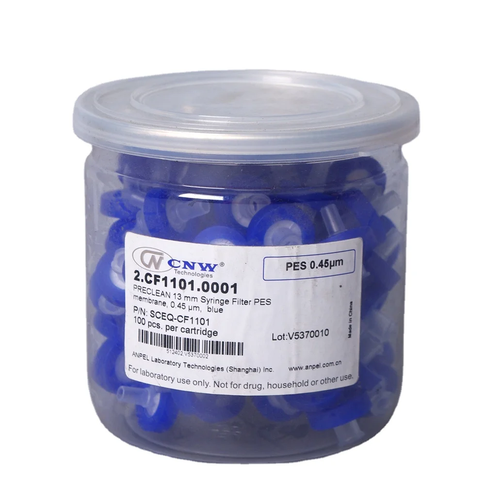 Wholesale Laboratory Supplies High Quality PES Disposable 0.45um 13mm 25mm Syringe Filter for Lab HPLC