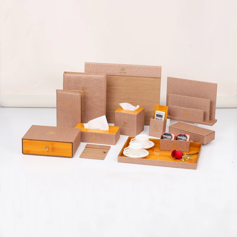 2021 custom  logo5 star hotel leatherette room luxury pu faux leather products hotel leather product