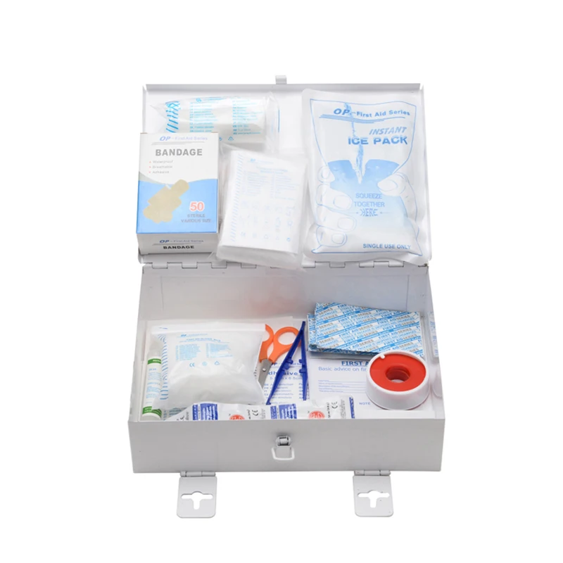 
Home use metal medical first aid kit box with lock 